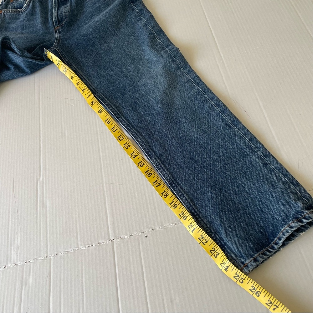 Agolde 90’s Pinch Waist High Rise Women's Blue Straight Leg Jeans Button up - Picture 9 of 15